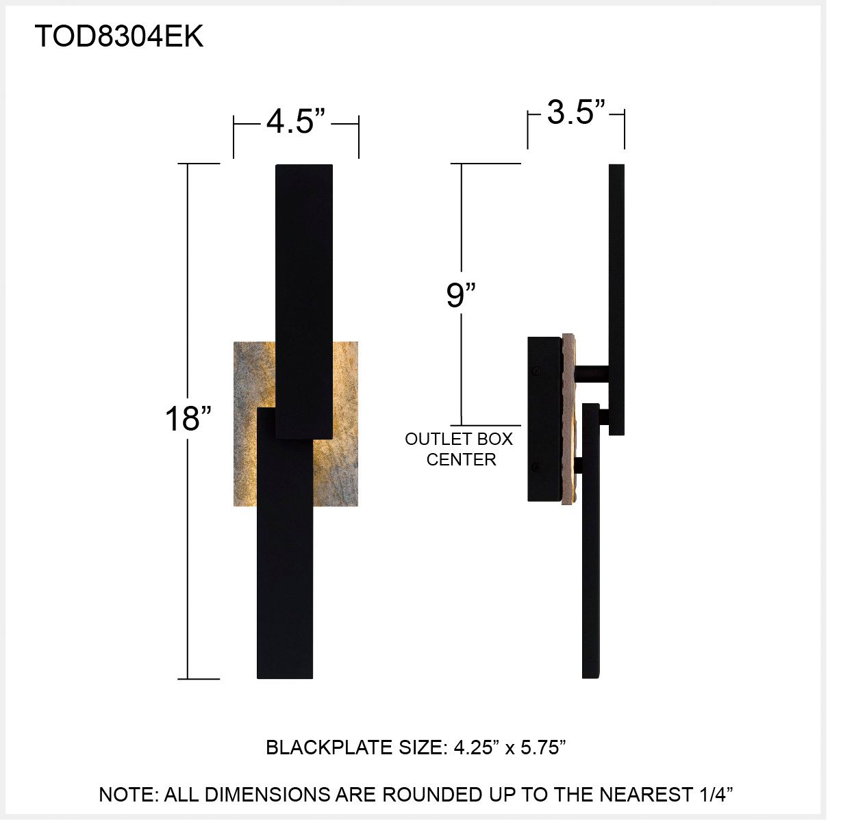 Quoizel Todman 18" High Earth Black LED Outdoor Wall Light in scene
