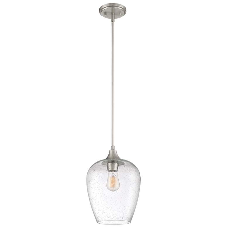 Image 1 Quoizel Towne 10"W Brushed Nickel Clear Glass Mini Pendant