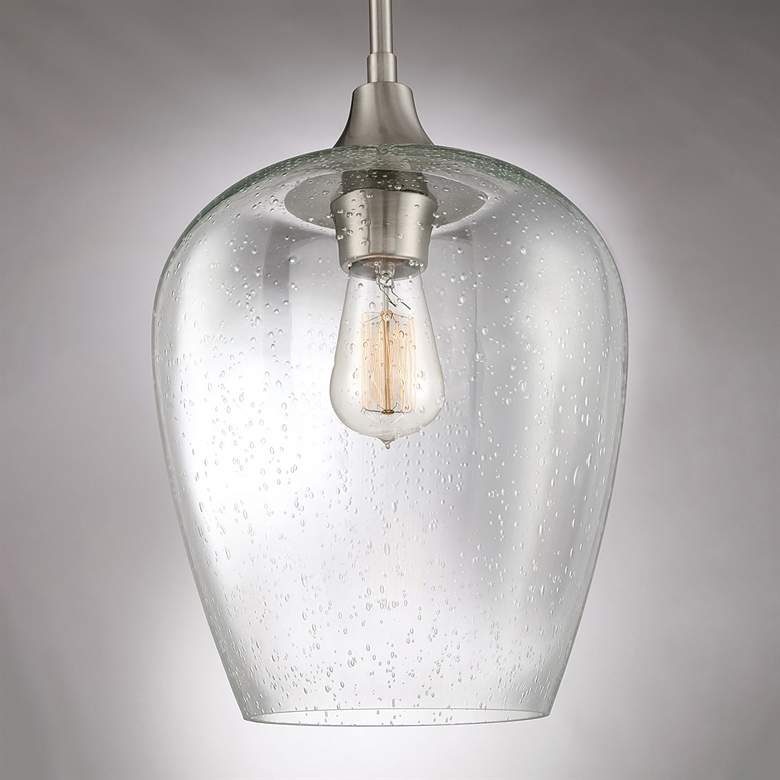 Image 3 Quoizel Towne 10"W Brushed Nickel Clear Glass Mini Pendant more views