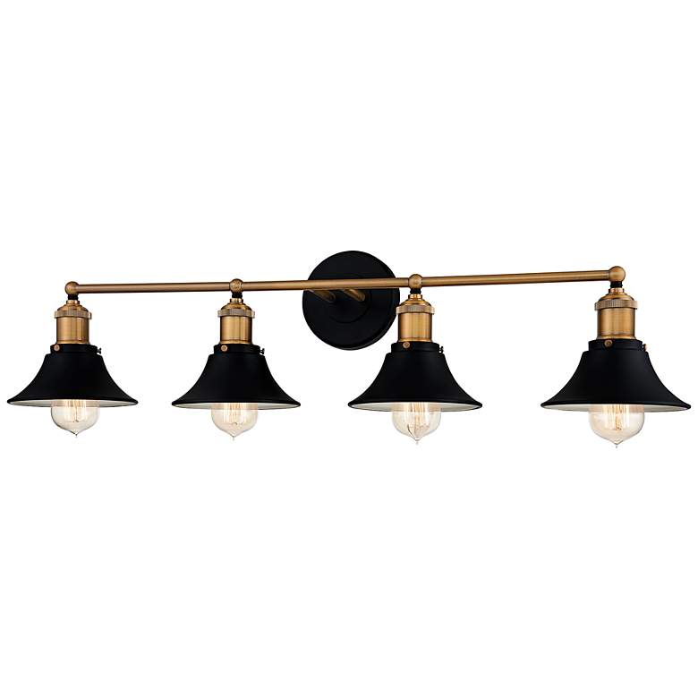 Image 3 Quoizel Trafalgar 33" Wide Matte Black 4-Light Bath Light