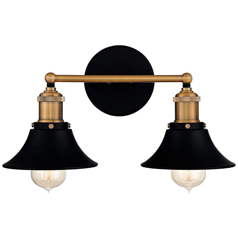 Image 3 Quoizel Trafalgar 8 1/4" High Matte Black 2-Light Wall Sconce