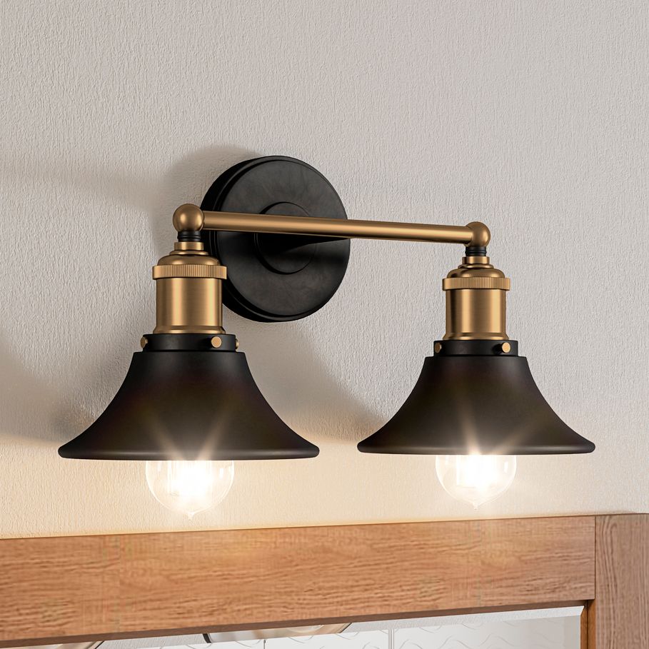 black two light sconce