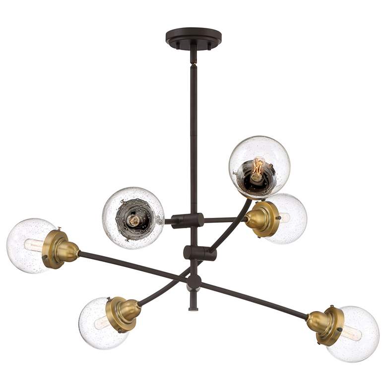 Image 2 Quoizel Trance 34"W Western Bronze Brass 6-Light Chandelier