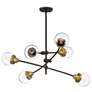 2_Quoizel Trance 34"W Western Bronze Brass 6-Light Chandelier