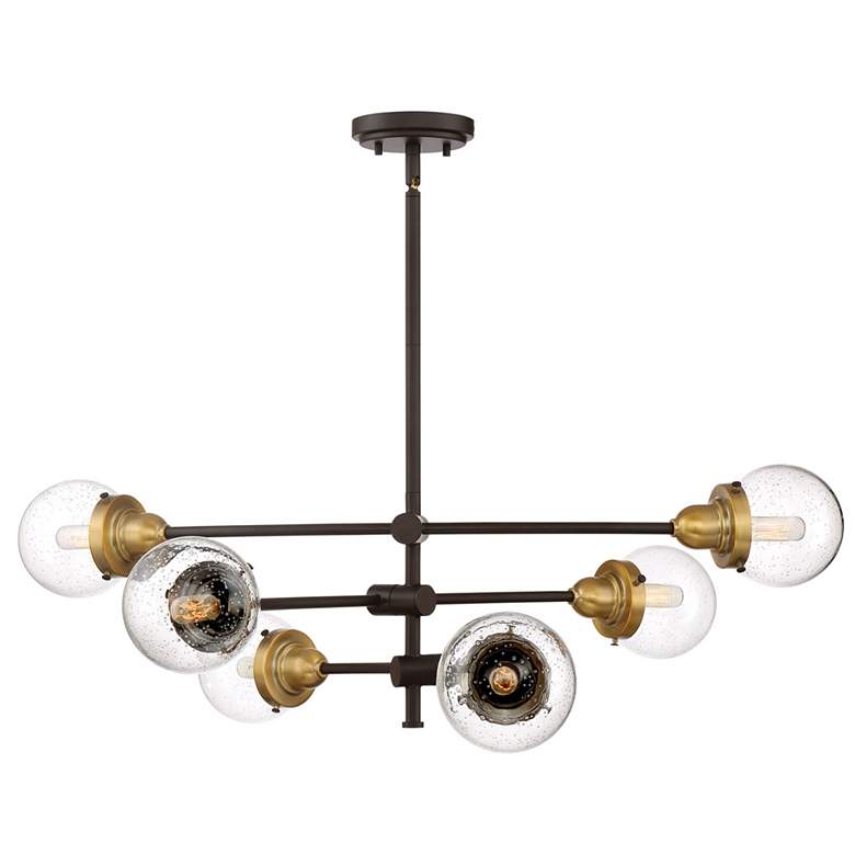 Image 5 Quoizel Trance 34"W Western Bronze Brass 6-Light Chandelier more views