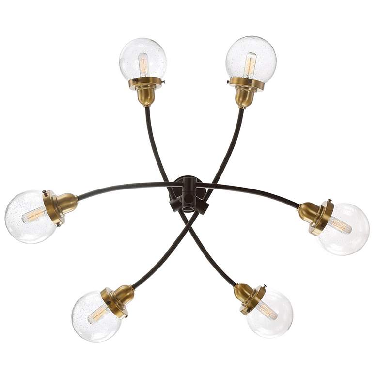 Image 6 Quoizel Trance 34"W Western Bronze Brass 6-Light Chandelier more views