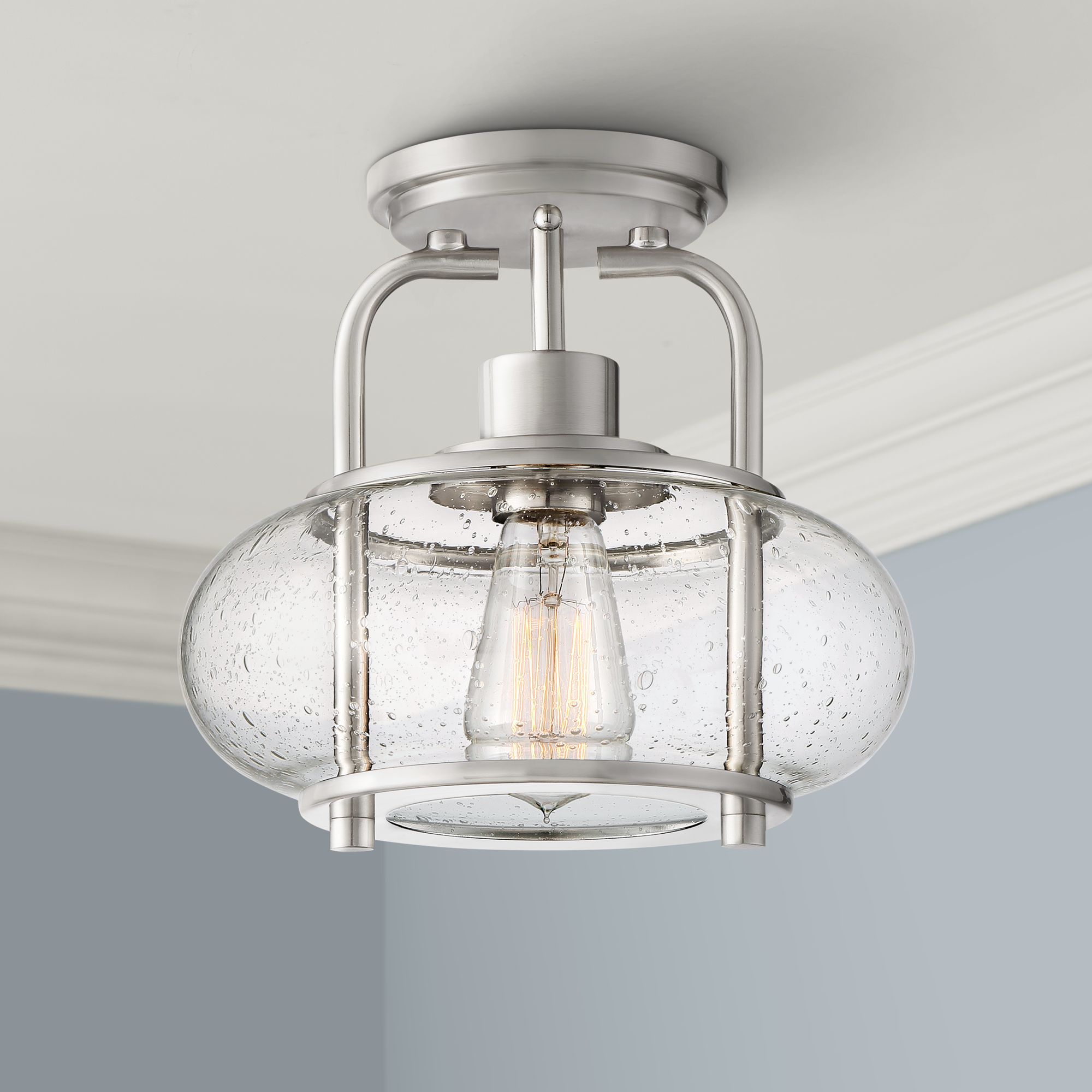 brushed nickel bathroom ceiling light