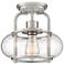 Quoizel Trilogy 10" Wide Brushed Nickel Seeded Glass Ceiling Light