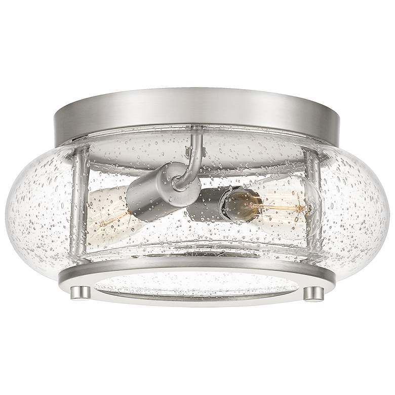 Image 3 Quoizel Trilogy 12"W Brushed Nickel 2-Light Ceiling Light