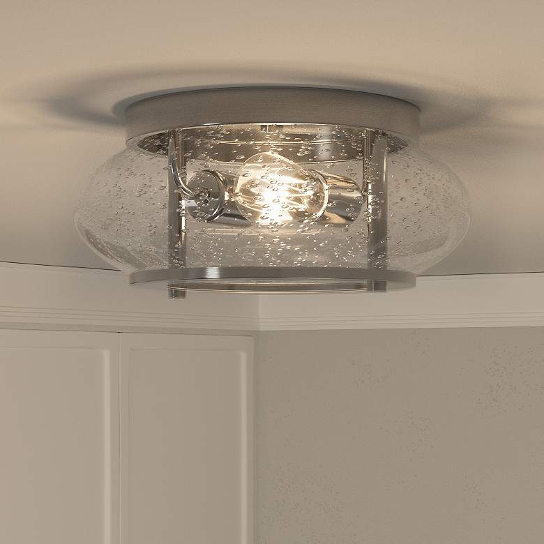 Image 2 Quoizel Trilogy 12"W Brushed Nickel 2-Light Ceiling Light