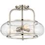 2_Quoizel Trilogy 16" Wide Brushed Nickel Seeded Glass Ceiling Light