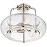 3_Quoizel Trilogy 16" Wide Brushed Nickel Seeded Glass Ceiling Light more views