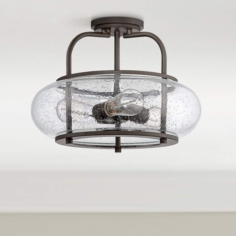 Image 1 Quoizel Trilogy 16" Wide Old Bronze Ceiling Light