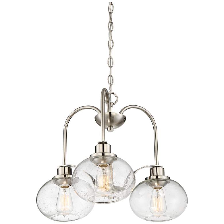 Image 3 Quoizel Trilogy 22 inch Wide Brushed Nickel 3-Light Chandelier more views