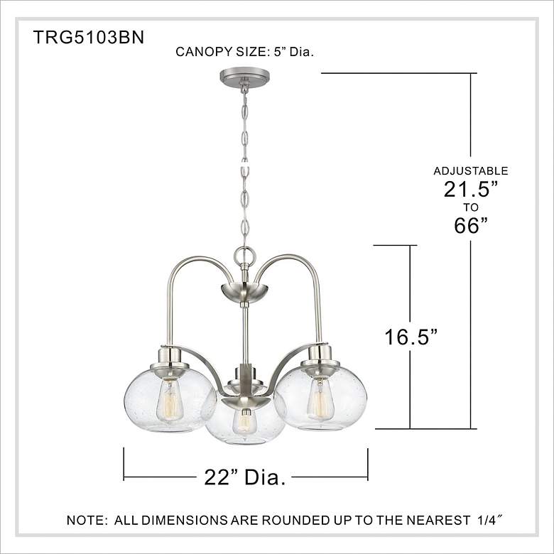 Image 5 Quoizel Trilogy 22" Wide Brushed Nickel 3-Light Chandelier more views
