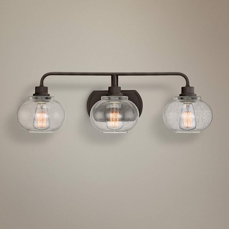 Image 1 Quoizel Trilogy 26 1/2" Wide Old Bronze Bath Light