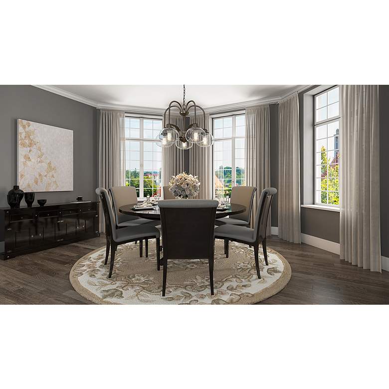 Image 3 Quoizel Trilogy 26" Wide 5-Light Bronze and Glass Dinette Chandelier more views