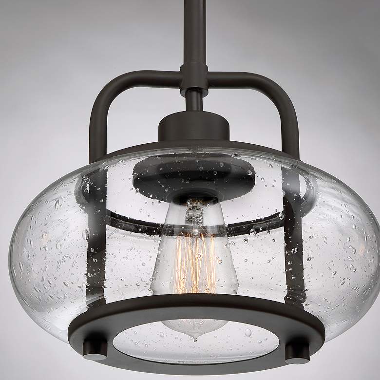 Image 3 Quoizel Trilogy 38" Wide Bronze and Glass Linear Island Chandelier more views