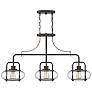 Quoizel Trilogy 38" Wide Bronze and Glass Linear Island Chandelier