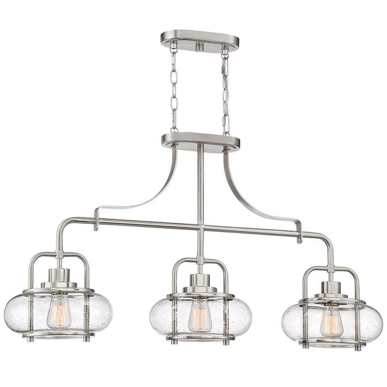 Image 1 Quoizel Trilogy 38" Wide Brushed Nickel 3-Light Chandelier