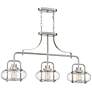1_Quoizel Trilogy 38" Wide Brushed Nickel 3-Light Chandelier