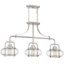 Quoizel Trilogy 38" Wide Brushed Nickel 3-Light Chandelier