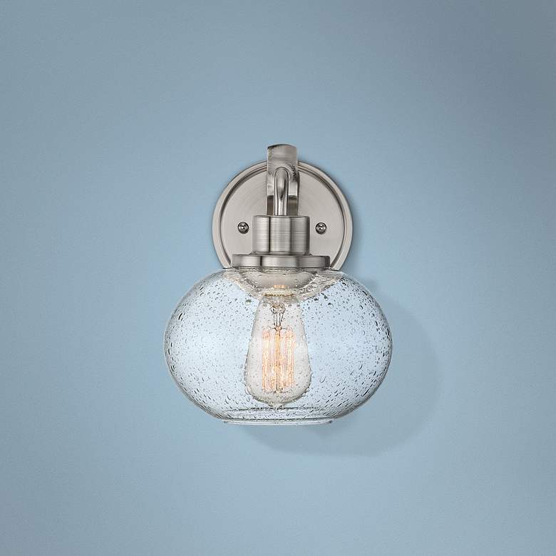 Image 1 Quoizel Trilogy 9 1/2" High Brushed Nickel Wall Sconce
