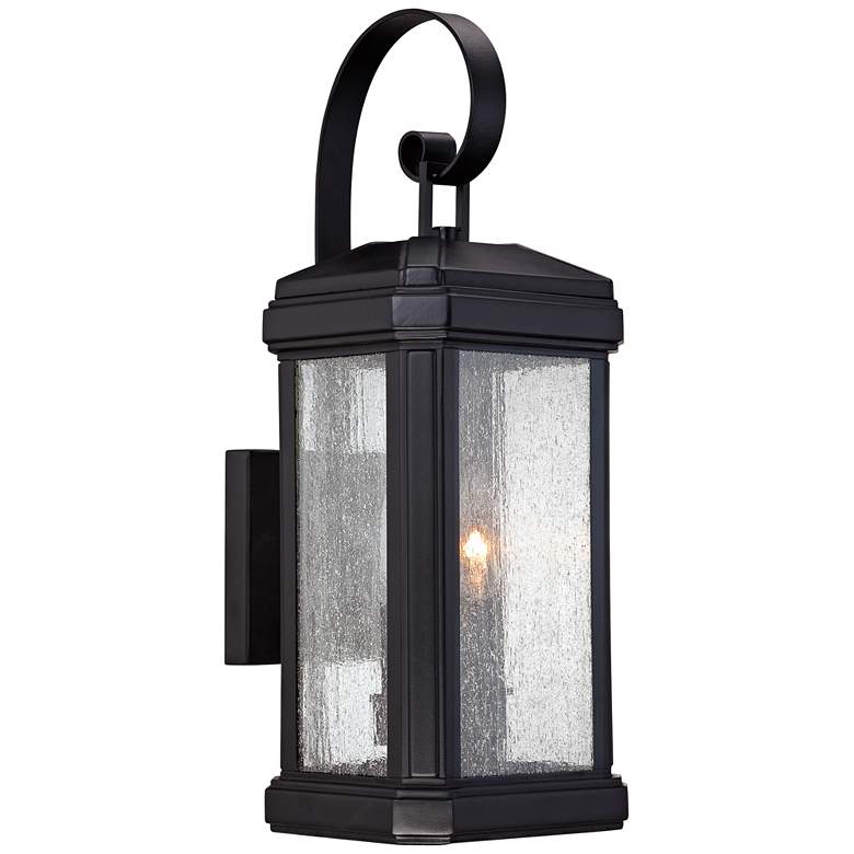 Image 1 Quoizel Trumbull 18 1/2 inchH Mystic Black Outdoor Wall Light