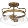 Quoizel Tucker 14"W Weathered Brass 2-Light Ceiling Light