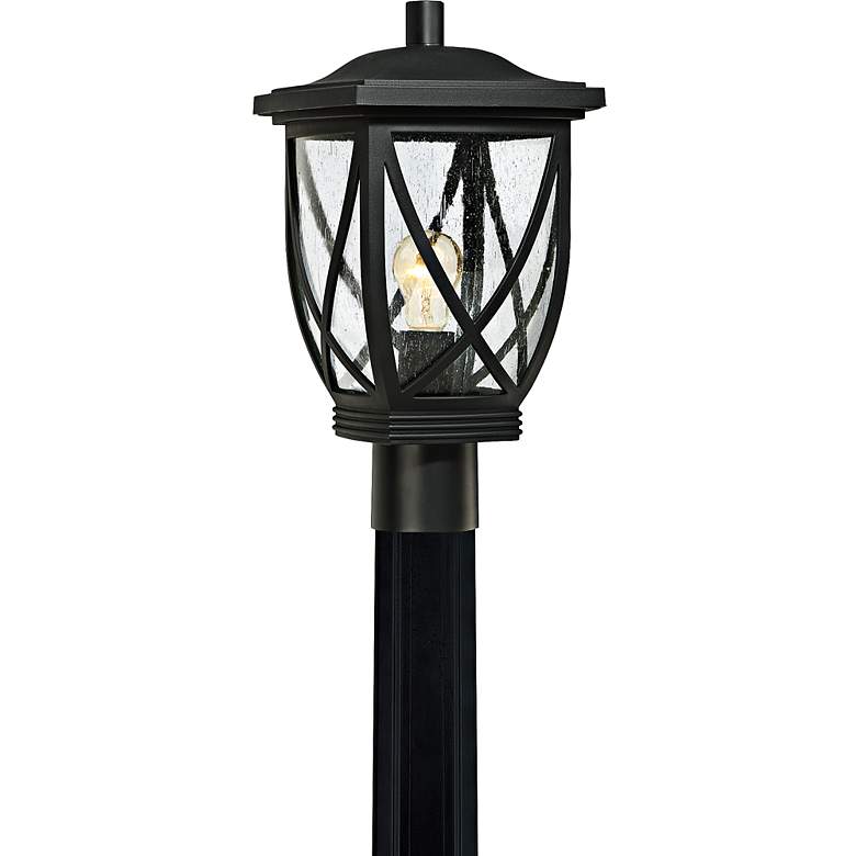 Image 1 Quoizel Tudor 16 inch High Mystic Black Outdoor Post Light