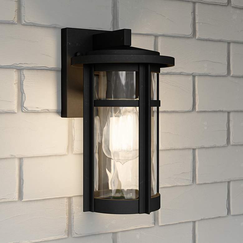 Image 1 Quoizel Uma 11 1/4 inch High Matte Black Outdoor Lantern Wall Light