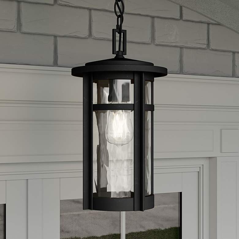 Image 1 Quoizel Uma 14 3/4" High Matte Black Outdoor Hanging Light