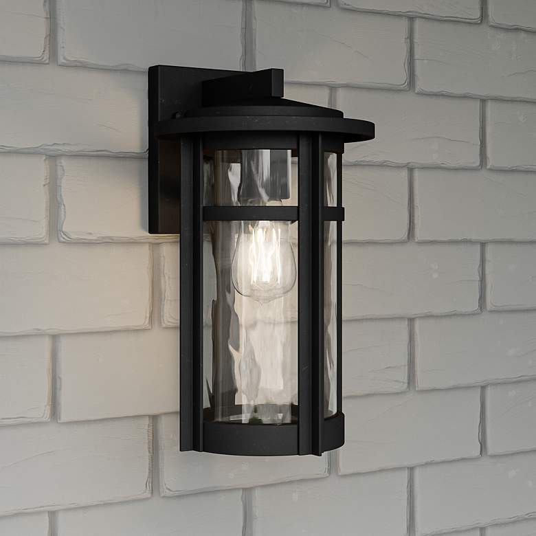 Image 1 Quoizel Uma 14" High Matte Black Outdoor Wall Light