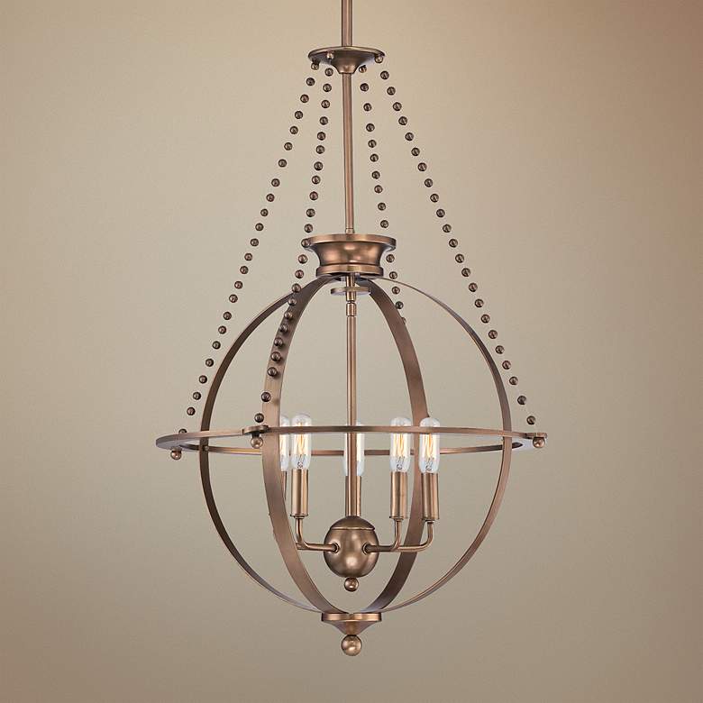 Image 1 Quoizel Uptown Apollo 22 inch Wide Weathered Brass Pendant