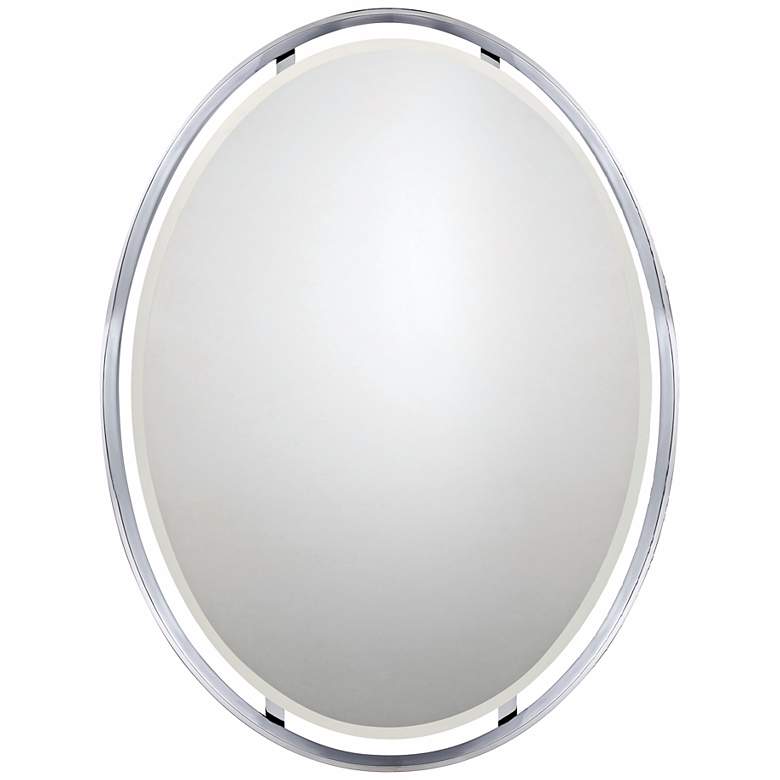 Image 1 Quoizel Uptown Ritz 26" x 34" Oval Wall Mirror
