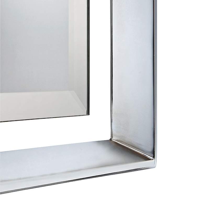 Image 3 Quoizel Uptown Ritz Chrome 26 inch x 34 inch Rectangular Wall Mirror more views
