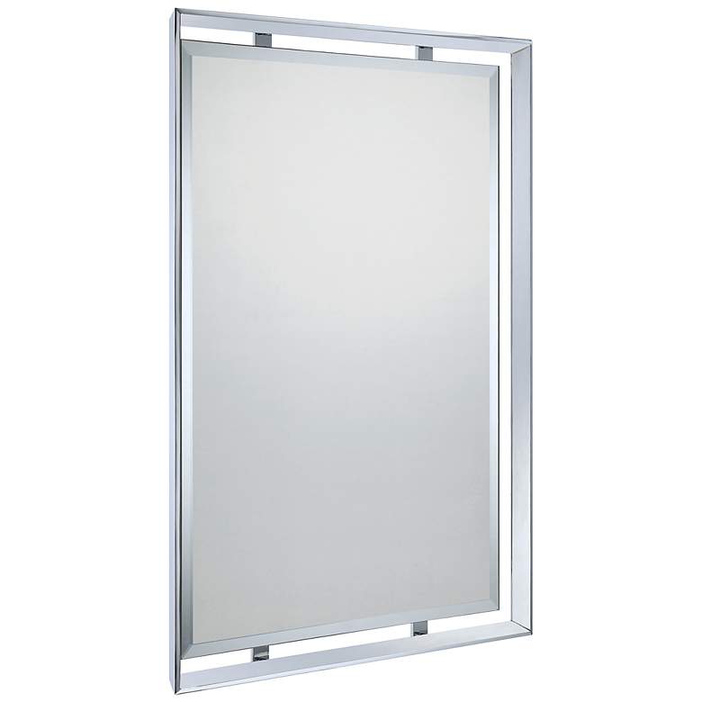 Image 3 Quoizel Uptown Ritz Chrome 26 inch x 34 inch Rectangular Wall Mirror more views