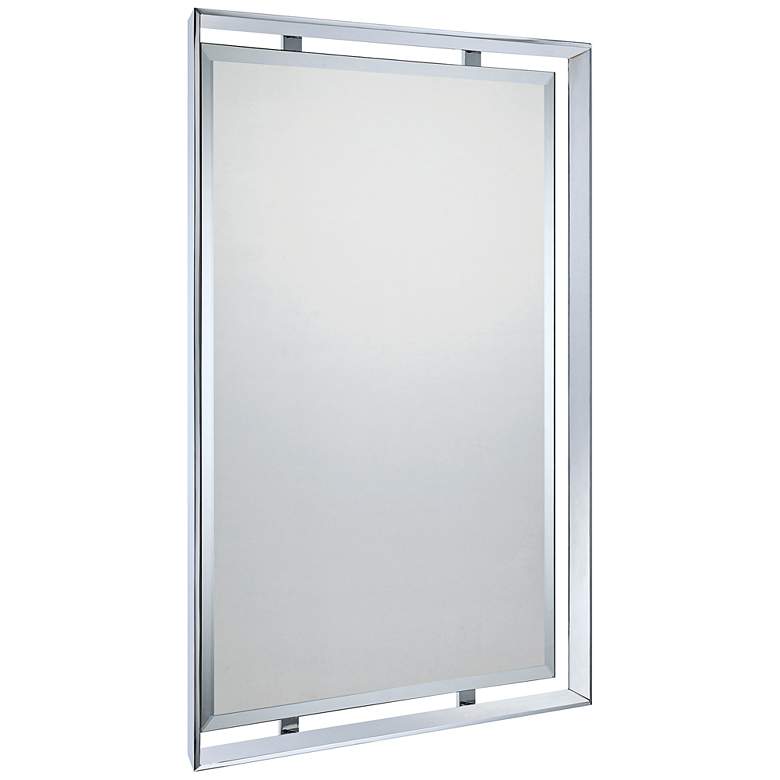 Image 4 Quoizel Uptown Ritz Chrome 26 inch x 34 inch Rectangular Wall Mirror more views