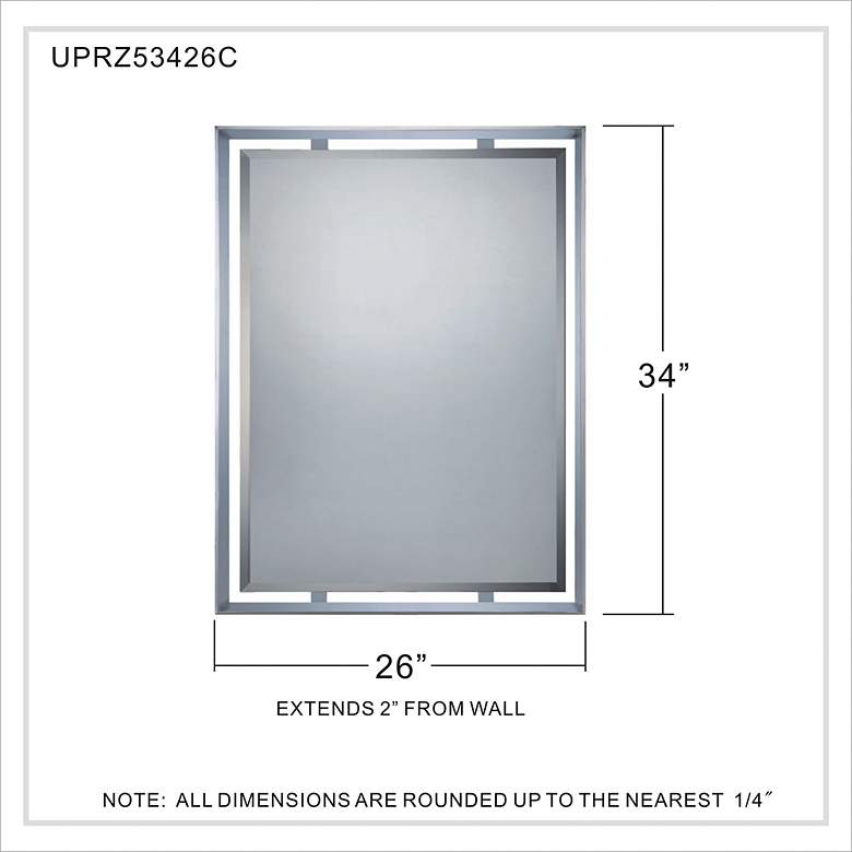 Image 5 Quoizel Uptown Ritz Chrome 26" x 34" Rectangular Wall Mirror more views