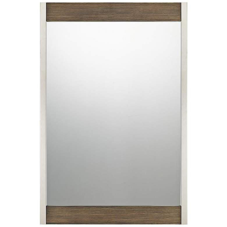 Image 1 Quoizel Urban Row Brush Silver 24 inch x 36 inch Wall Mirror