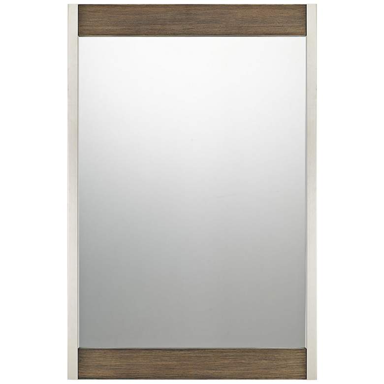 Image 1 Quoizel Urban Row Brush Silver 24" x 36" Wall Mirror