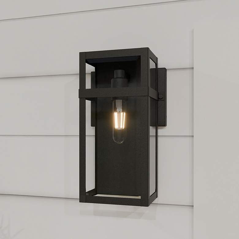 Image 1 Quoizel Vanessa 13" High Matte Black Outdoor Wall Light