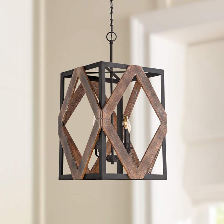 Image 1 Quoizel Veranda 15 3/4 inchW Bronze Cage Foyer Chandelier