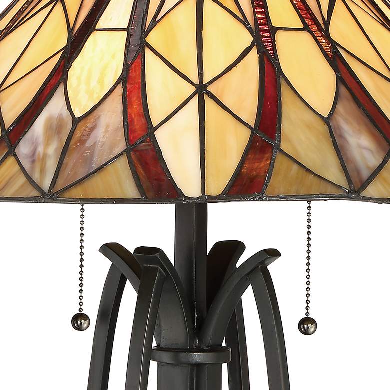 Image 3 Quoizel Victory 25 1/2" Tiffany-Style Bronze 2-Light Table Lamp more views