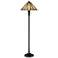 Quoizel Victory Tiffany-Style Bronze 2-Light Floor Lamp