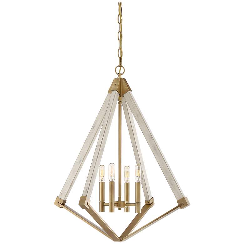 Image 1 Quoizel View Point 24" Wide Weathered Brass 4-Light Pendant
