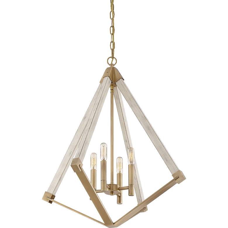 Image 2 Quoizel View Point 24" Wide Weathered Brass 4-Light Pendant more views
