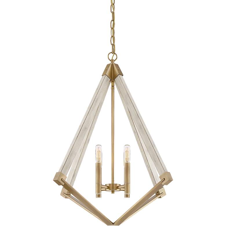 Image 3 Quoizel View Point 24" Wide Weathered Brass 4-Light Pendant more views