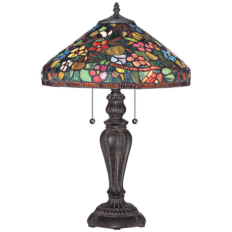 Image 1 Quoizel Villanova Imperial Bronze Tiffany Table Lamp