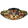 2_Quoizel Violets 16 1/4" Tiffany Style Dome Art Glass Ceiling Light